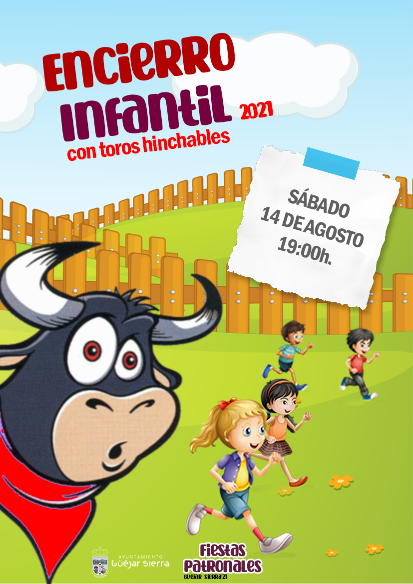 FIESTAS PATRONALES 2021- Encierro infantil con toros hinchables (por venir vestido de blanco se entregará una pañoleta)