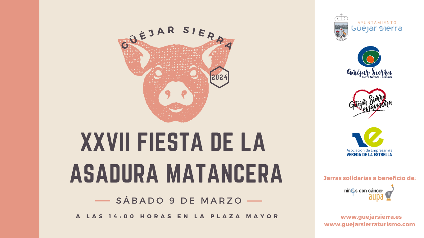 Cartel de un cerdo anunciando la XXVII fiesta de la asadura matancera